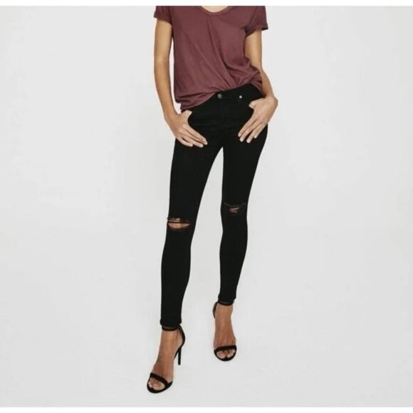 AG The Legging Ankle - Super skinny Ankle in Black - Size 27 - Picture 1 of 9